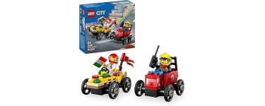 Amazon: LEGO City Pack of Racing Motorcycles Pizza Truck Fire Truck (60458) à 13,88€ (au lieu de 15,84€)
