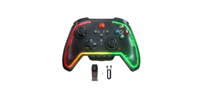 JoyBuy: Manette BIGBIG WON Rainbow 2 Pro filaire - gyroscope 6 axes, RGB à 34,99€ (au lieu de 59,99€)