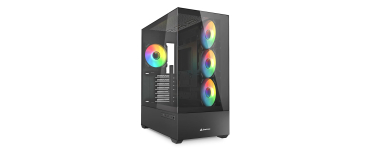 Amazon: Boitier PC Sharkoon AK6 - RGB, ATX, Noir, 4 ventilateurs à 54,34€ (au lieu de 84,90€)