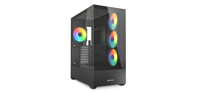 Amazon: Boitier PC Sharkoon AK6 - RGB, ATX, Noir, 4 ventilateurs à 54,34€ (au lieu de 84,90€)