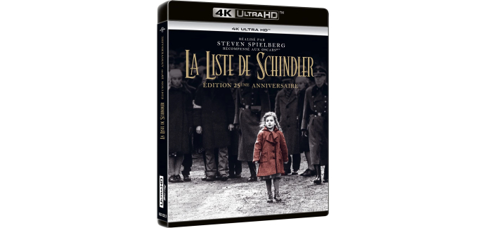 Amazon: Blu-ray 4K UHD La Liste de Schindler à 12.51€ (au lieu de 14.99€)