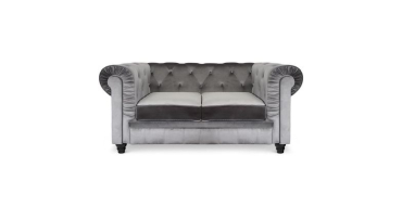 Cdiscount: Canap&eacute; Chesterfield Velours Argent MENZZO 2 places gris &agrave; 209&euro; (au lieu de 245&euro;)
