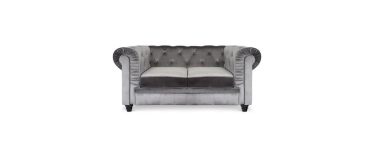 Cdiscount: Canapé Chesterfield Velours Argent MENZZO 2 places gris à 209€ (au lieu de 245€)