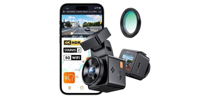 Cdiscount: VANTRUE Element-1 PRO Dashcam 4K - WiFi, GPS, contrôle vocal à 109,99€ (au lieu de 199,99€)