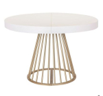Cdiscount: MENZZO Table ronde extensible Soare Blanc pieds Or à 349€ (au lieu de 423€)