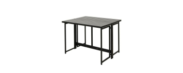 Cdiscount: Table de jardin FERRET pliante métal noir 98x80x72 cm 4 personnes à 99,99€ (au lieu de 139,99€)