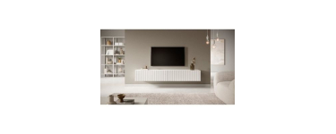 Cdiscount: Meuble TV SELSEY TELIRE - 175 cm, blanc mat, mélamine à 129,99€ (au lieu de 239,99€)