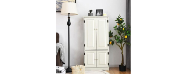 Cdiscount: COSTWAY Armoire de Rangement Vintage MDF 2 Portes, 2 Étagères Réglables à 93,99€