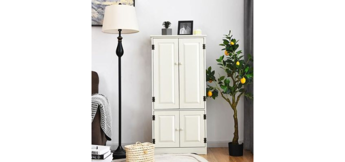 Cdiscount: COSTWAY Armoire de Rangement Vintage MDF 2 Portes, 2 Étagères Réglables à 93,99€