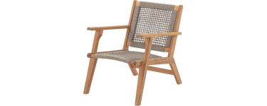 Cdiscount: Fauteuil de jardin bas MERIDA - Bois d'Acacia FSC, corde tressée, 60x76x73 cm à 69,99€