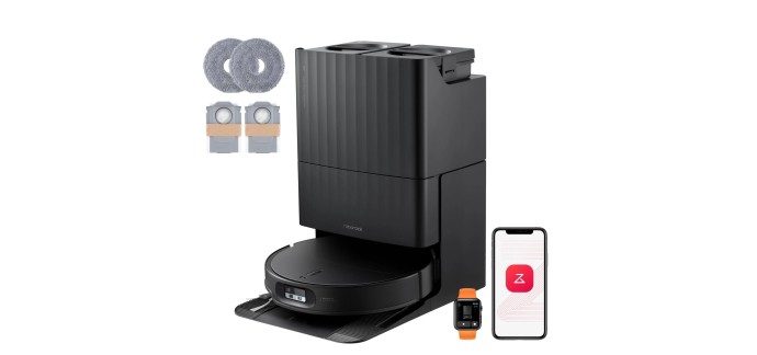Amazon: Robot aspirateur laveur Roborock Qrevo Edge 2 Set - 25 000 Pa, ultra-mince 7,98 cm, lavage 80°C à 59
