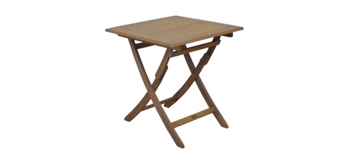 JoyBuy: PROLOISIRS Table carrée Sophie - 70 cm à 79,90€ (au lieu de 153,90€)