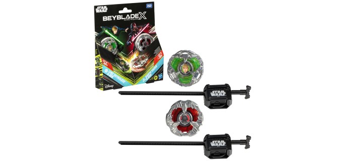 Amazon: Jouet Multipack Beyblade X Star Wars Collab Luke Skywalker 4-80B vs. Darth Vader 4-60B à 11,99€