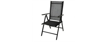 JoyBuy: Chaise pliante en aluminium - Noir mat à 35,90€ (au lieu de 50,99€)