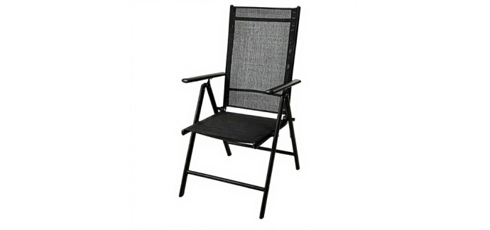 JoyBuy: Chaise pliante en aluminium - Noir mat à 35,90€ (au lieu de 50,99€)