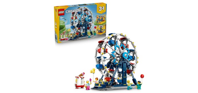 Amazon: LEGO® Creator 3-en-1 La Grande Roue Légendaire (31168) à 67,9€ (au lieu de 82,76€)