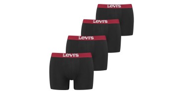 Veepee: Lot de 4 boxers Levi's - 95% coton, noir et rouge, tailles S à 2XL à 17,99€ (au lieu de 34,99€)