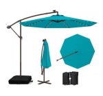 Cdiscount: COSTWAY Parasol déporté 3M - 40 LED, panneau solaire, 6h autonomie, base croisée à 102,99€