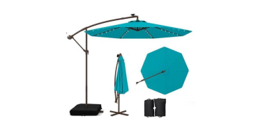 Cdiscount: COSTWAY Parasol d&eacute;port&eacute; 3M - 40 LED, panneau solaire, 6h autonomie, base crois&eacute;e &agrave; 102,99&euro;