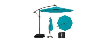 Cdiscount: COSTWAY Parasol déporté 3M - 40 LED, panneau solaire, 6h autonomie, base croisée à 102,99€