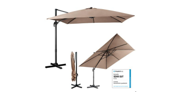 Cdiscount: COSTWAY Parasol d&eacute;port&eacute; inclinable 3x3m - Rotatif 360&deg;, manivelle, 8 baleines &agrave; 147,89&euro;