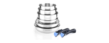 Cdiscount: Batterie de cuisine induction Arthur Martin AM5538 - 8 pièces, acier inoxydable, poignée amovible à