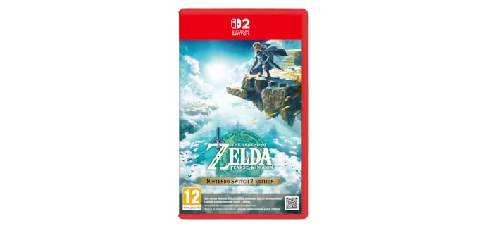 Amazon: Zelda Tears of the Kingdom (Switch 2) à 54,99€ (au lieu de 79,99€)