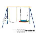 Cdiscount: Portique balançoire enfant COSTWAY - Balançoire nid d'oiseau Ø100cm, ceinture 1,2m, 300kg à 137,99€