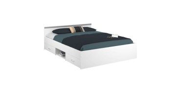 Cdiscount: Lit adulte ZODIAC 140x190 cm - 2 tiroirs, 1 niche, blanc mat &agrave; 89,99&euro; (au lieu de 146,99&euro;)