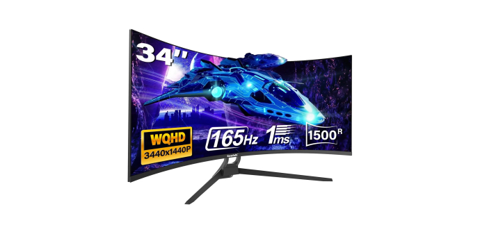 JoyBuy: Ecran PC 34" Incurvé Gawfolk GF340A - UWQHD, VA 165 Hz, 1 ms à 159,99€