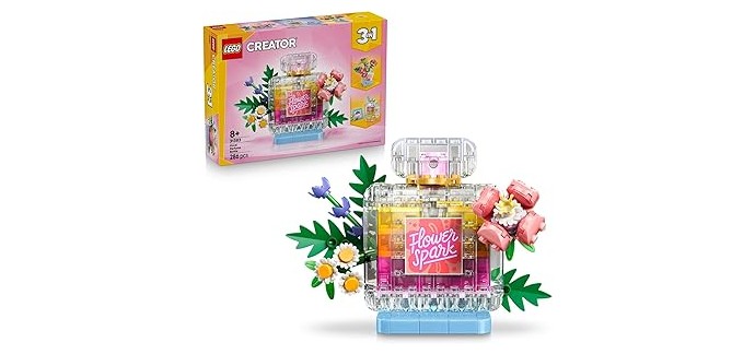 Amazon: LEGO® Creator 3-en-1 Flacon de Parfum au Décor Floral (31383) à 23,9€ (au lieu de 29,99€)