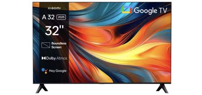 AliExpress: TV 32" Xiaomi TV A 32 - LED, HD+, HDR10, Dolby Audio, Google TV à 99,66€