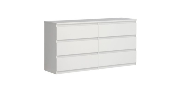Cdiscount: Commode CHELSEA 6 tiroirs - Blanc mat, L 154 x P 42,2 x H 79,9 cm &agrave; 159,99&euro; (au lieu de 169,99&euro;)