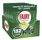 Amazon: Lot de 132 Tablettes Fairy Original Parfum Citron à 19,50€ (au lieu de 28,55€)