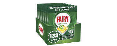 Amazon: Lot de 132 Tablettes Fairy Original Parfum Citron à 19,50€ (au lieu de 28,55€)