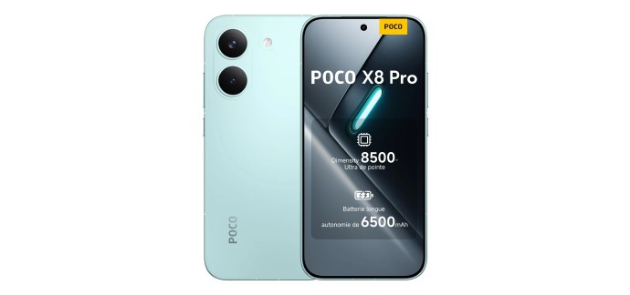 Amazon: Smartphone 6,59" Poco X8 Pro - 256 Go à 293,55€ (au lieu de 332€)