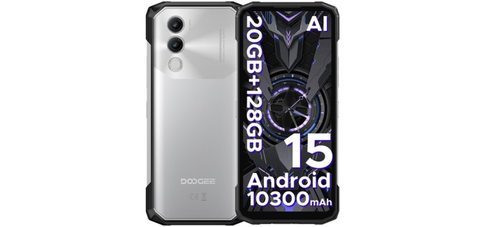 JoyBuy: DOOGEE Blade 20 - Smartphone robuste Android 15, batterie 10300 mAh, 20 Go RAM + 128 Go - écran à 12