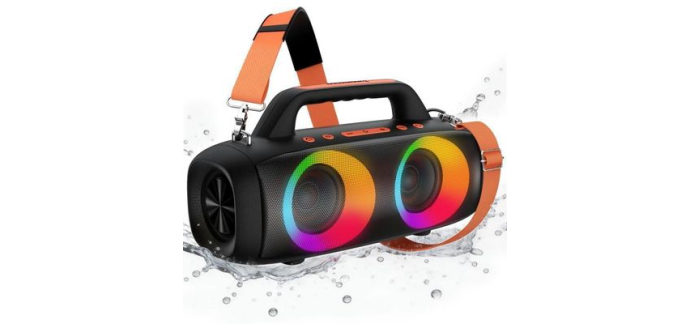 Cdiscount: VEATOOL Enceinte Nomade Bluetooth 6.0 80W, IPX6, 24H autonomie à 65,99€ (au lieu de 159,99€)