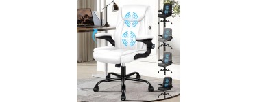 Amazon: Chaise de Bureau Ergonomique Alfordson avec Massage en Cuir à 35,14€
