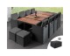 Cdiscount: Salon de jardin encastrable 12 places Cuba - résine tressée noir, coussins gris + housse à 749€