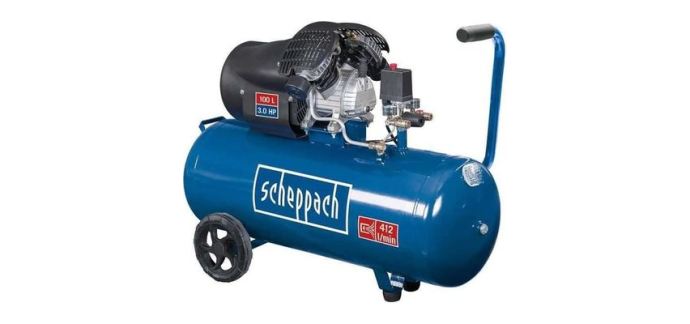 Cdiscount: Compresseur d'air horizontal Scheppach HC120DC - 100 L, 2200 W, 10 bars, 3 CV à 319€