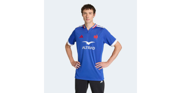 Decathlon: ADIDAS Maillot de rugby XV de France - R&eacute;plica Equipe de France 2025/26 bleu &agrave; 60&euro;