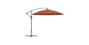 JoyBuy: PROLOISIRS Parasol déporté Pagode mât gris / toile sienne - Ø 300 cm à 89,90€ (au lieu de 212,90€)