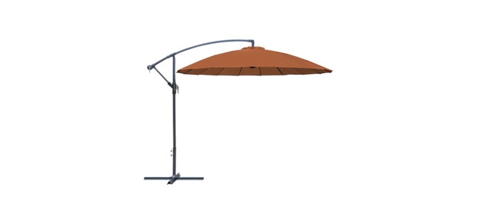 JoyBuy: PROLOISIRS Parasol déporté Pagode mât gris / toile sienne - Ø 300 cm à 89,90€ (au lieu de 212,90€)