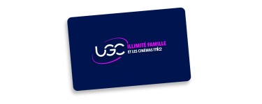 UGC: Abonnement UGC Illimité Famille - Série Limitée à 39,99€ par mois (au lieu de 49,90€)