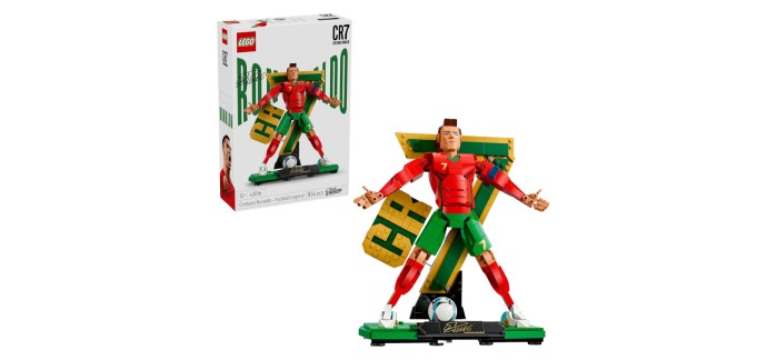Amazon: LEGO 43016 Cristiano Ronaldo Légende du Foot à 59,99€ (au lieu de 79,99€)