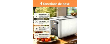 JoyBuy: Grille-pain WHALL numérique 2 tranches, écran tactile, 6 niveaux à 19,99€ (au lieu de 49,99€)