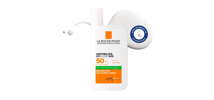Amazon: Crème Solaire Fluide La Roche-Posay Anthelios UVMune 400 - SPF 50 Oil Control à 9,75€