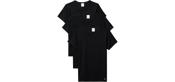 Amazon: Lot de 3 T-Shirts Femme Calvin Klein - Cotton Tee Col Ras-du-Cou, Taille M à 19,13€