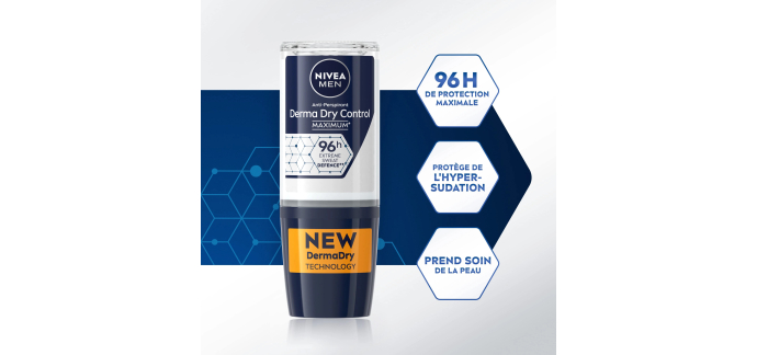 Amazon: Déodorant Nivea Dermadry 50ml à 2,59€ (au lieu de 3,38€)